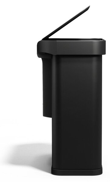 Черно стоманено кошче за боклук 34+24 l за рециклиране/безконтактно Dual Sensor – simplehuman