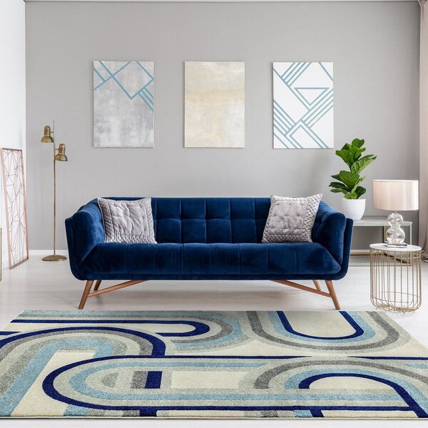 Сиво-син килим 120x170 cm Nova Retro Blue – Asiatic Carpets