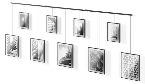 Черна метална рамка 9 бр. висяща 223x77,5 cm Exhibit – Umbra