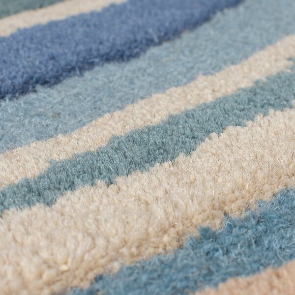 Синя ръчно изработена вълнена пътека 60x230 cm Abstract Flow – Flair Rugs
