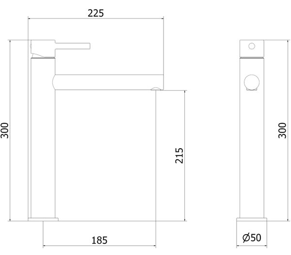 Mexen Elba висок смесител за мивка, черен - 74110-70