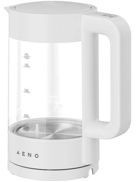 Електрическа кана за вода AENO AEK0005, 2200W, 1.7 л, 40-100°C, 360° основа, STRIX, LED дисплей, Филтър, Бял