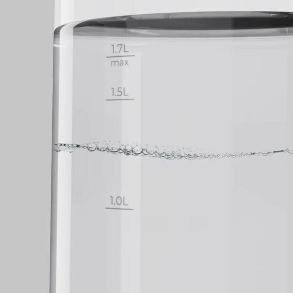 Електрическа кана за вода AENO AEK0005, 2200W, 1.7 л, 40-100°C, 360° основа, STRIX, LED дисплей, Филтър, Бял