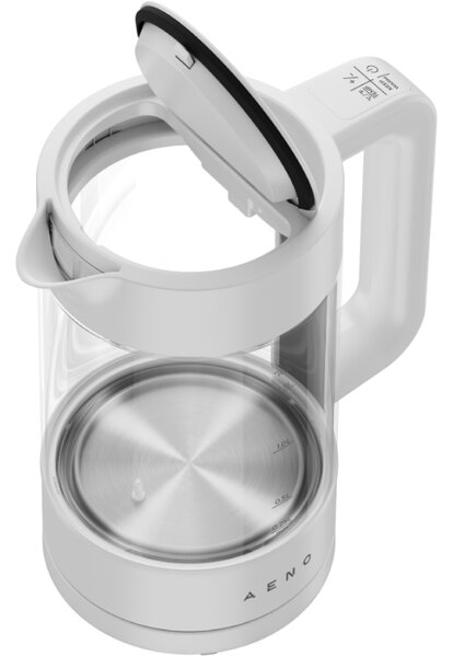 Електрическа кана за вода AENO AEK0005, 2200W, 1.7 л, 40-100°C, 360° основа, STRIX, LED дисплей, Филтър, Бял