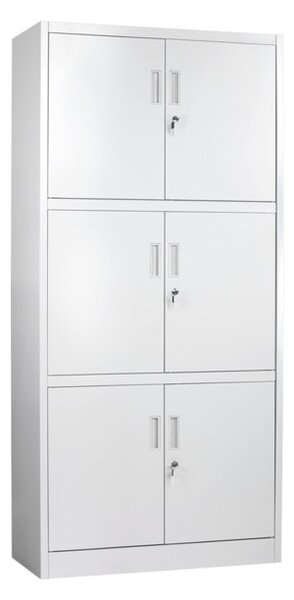 Шкаф Carmen CR-1260 XZ, 3 бр. рафтове, грапаво-шагрен покритие, прахово боядисан метал, светло сив