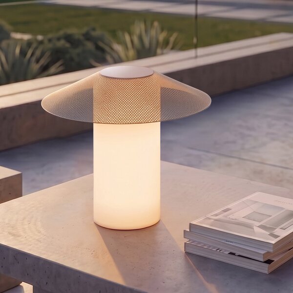 Lucande LED лампа за тераса ZAMIRAS, 40 см, сребриста, IP65, Сив, Алуминий, Дизайн