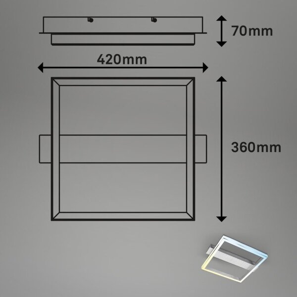 Briloner 3760-019-LED димируем плафон FRAME LED/23W/230V 2700-6500K 42x36 cm + дистанционно управление