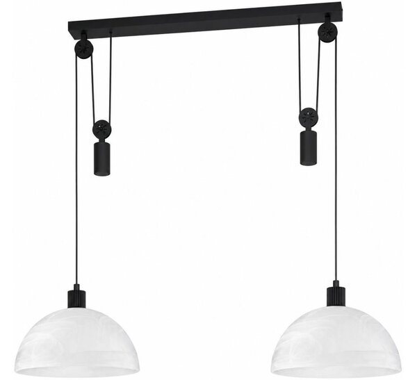 BRILAGI - LED полилей на кабел RETRO GLASS 2xE27/40W/230V черен/бял