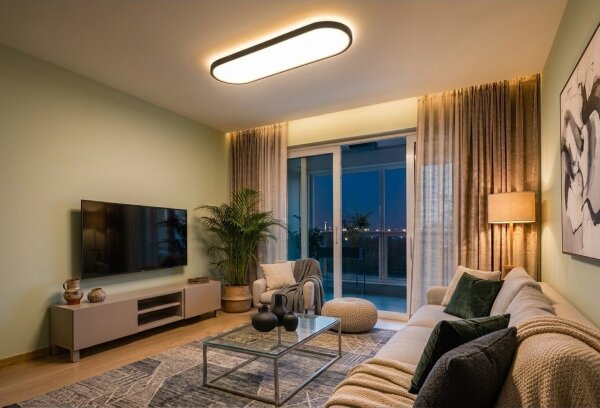 Top Light -LED Плафонно/висящо осветително тяло OVAL LED/36W/230V 3000-6500K черно + дистанционно управление