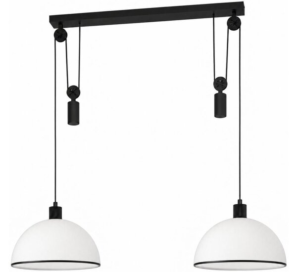 BRILAGI - LED полилей на кабел RETRO GLASS 2xE27/40W/230V черен/бял
