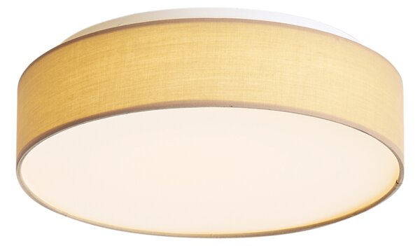 Смарт плафон бежов 35 см вкл. LED и дистанционно управление - Flat Drum