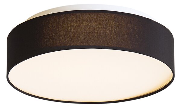 Интелигентна таванна лампа черна 35 см с LED и дистанционно управление - Flat Drum