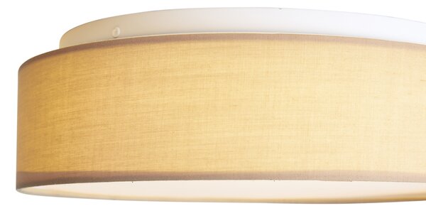 Смарт плафон бежов 35 см вкл. LED и дистанционно управление - Flat Drum