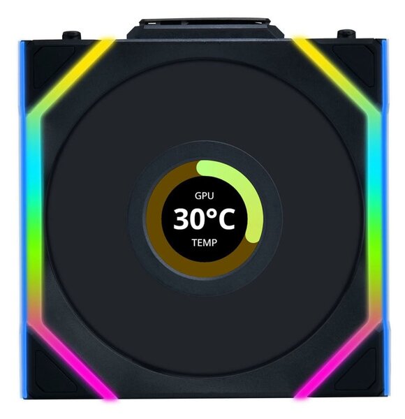 Вентилатор 120mm, Lian Li UNI FAN SL Wireless LCD Reverse Blade, 4-pin, 1900rpm, черен