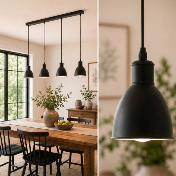 Brilagi - LED полилей на кабел RIDDY 4xE27/60W/230V черен