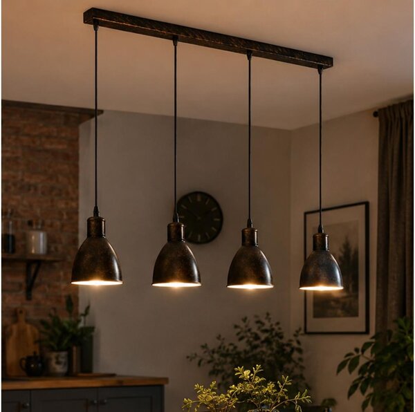 Brilagi - LED полилей на стоманено въже RIDDY 4xE27/60W/230V меден/патина
