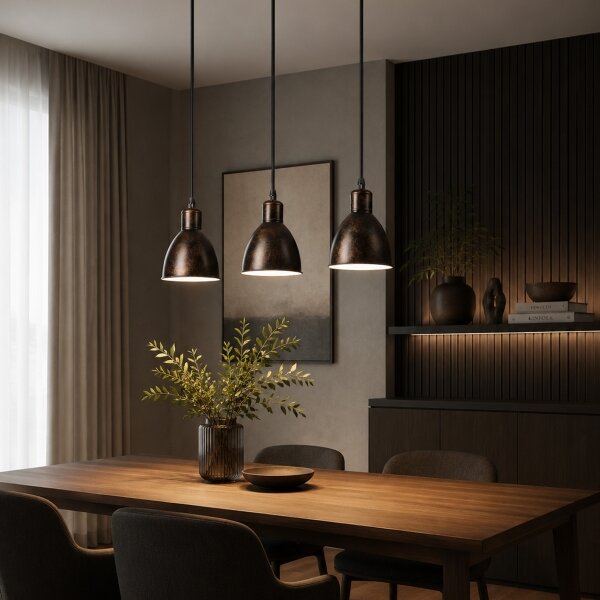 Brilagi - LED полилей на кабел RIDDY 3xE27/60W/230V мед/патина