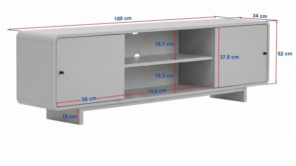 Шкаф за телевизор KABIN 180x34 см, дъб
