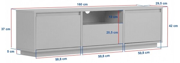 ТВ шкаф KREDE 160x30 см бежов