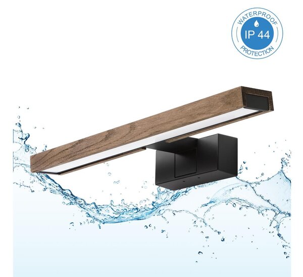 Brilagi - LED осветление за баня огледало 3 в 1 WOODY MIRROR LED/8W/230V IP44 черно/дъб-орех