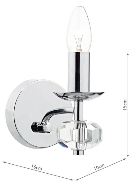 Där Lighting OLE0750 - Настенна лампа OLEANA 1xE14/40W/230V лъскав хром
