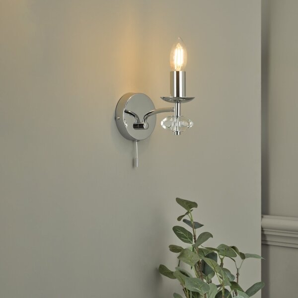 Där Lighting OLE0750 - Настенна лампа OLEANA 1xE14/40W/230V лъскав хром
