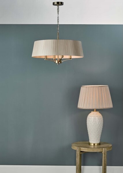 Där Lighting CRI0429 - Полилей на верига CRISTIN 4xE14/40W/230V месинг/таупе