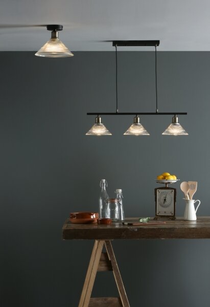 Där Lighting BOY0175 -Таванно осветително тяло BOYD 1xE27/60W/230V Ø 25 см месинг/прозрачно