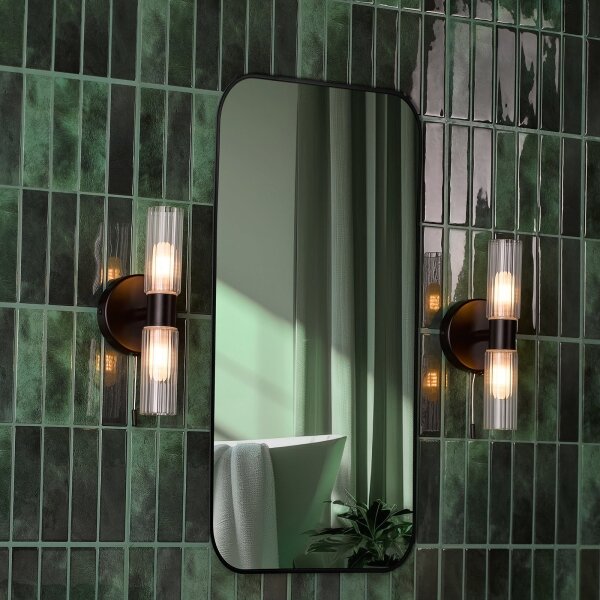 Där Lighting BOL0922 - Стенна лампа за баня BOLTON 2xG9/5W/230V IP44 черна
