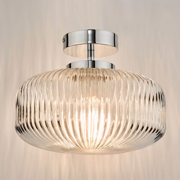 Där Lighting RIV5208 -Повърхностно монтиран плафон за баня RIVA 1xE27/60W/230V IP44 хром