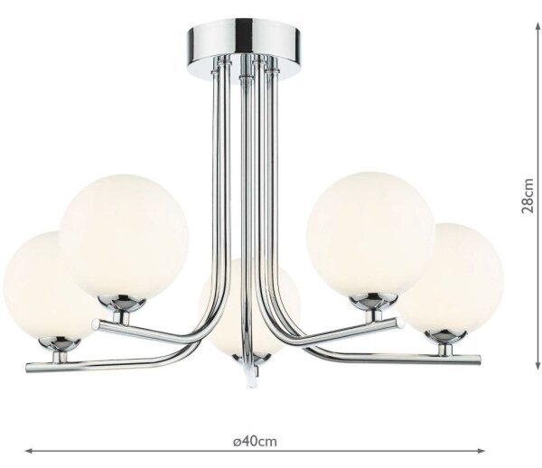 Där Lighting CRA5450-02 - Полилей на штанга CRADLE 5xG9/25W/230V лъскав хром