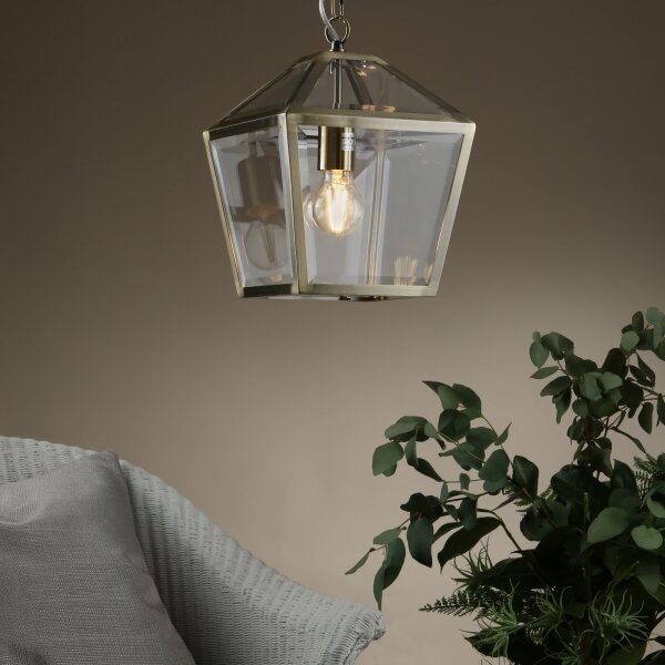 Där Lighting CHU0175 - Полилей на верига CHURCHILL 1xE27/60W/230V месинг