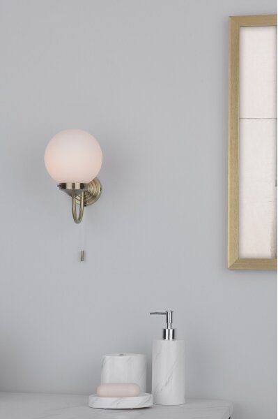 Där Lighting BAR0775 - Стенен аплик за баня BARCLAY 1xE14/40W/230V IP44 месинг