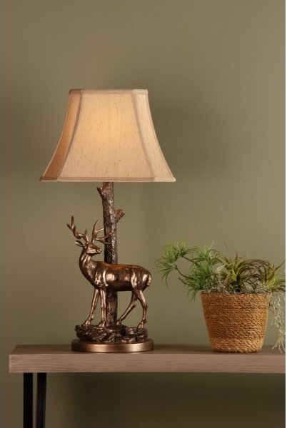 Där Lighting GUL5545-X - Настолна лампа GULLIVER 1xE27/60W/230V бежова/бронзова