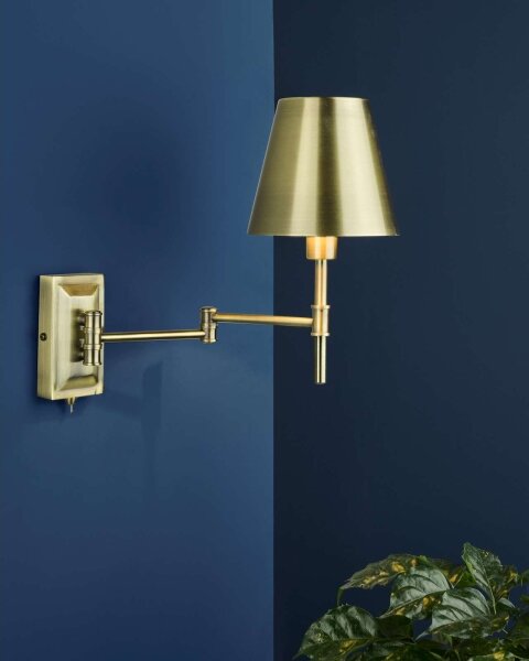 Där Lighting KEN0775 -Гъвкава стенна лампа KENSINGTON 1xE14/25W/230V месинг