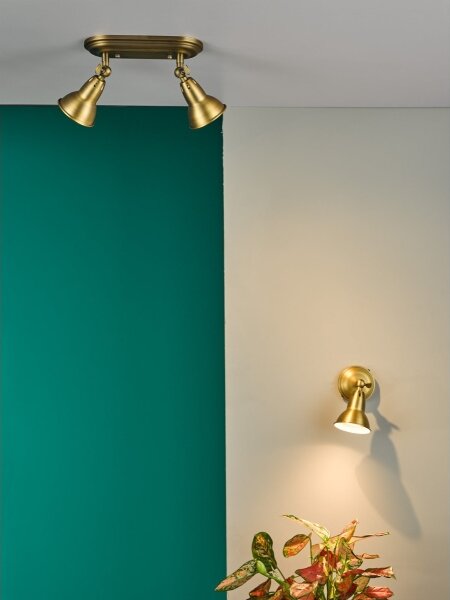 Där Lighting NAT0742 - Настенно спот осветително тяло NATHANIEL 1xGU10/11W/230V месинг