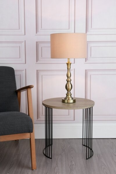 Där Lighting MAD4275 - Настолна лампа MADRID 1xE27/60W/230V кафяв/месинг