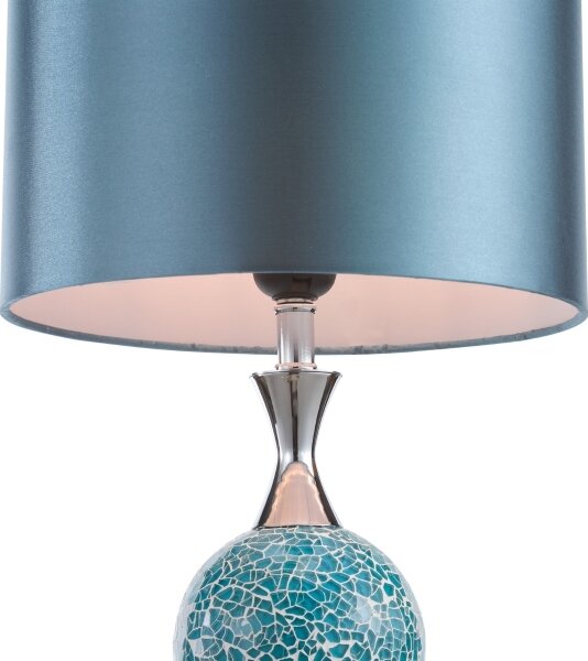 Där Lighting ELS4223 - Настолна лампа ELSA 1xE27/40W/230V синя/лъскав хром