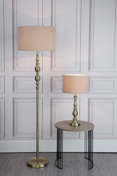 Där Lighting MAD4275 - Настолна лампа MADRID 1xE27/60W/230V кафяв/месинг