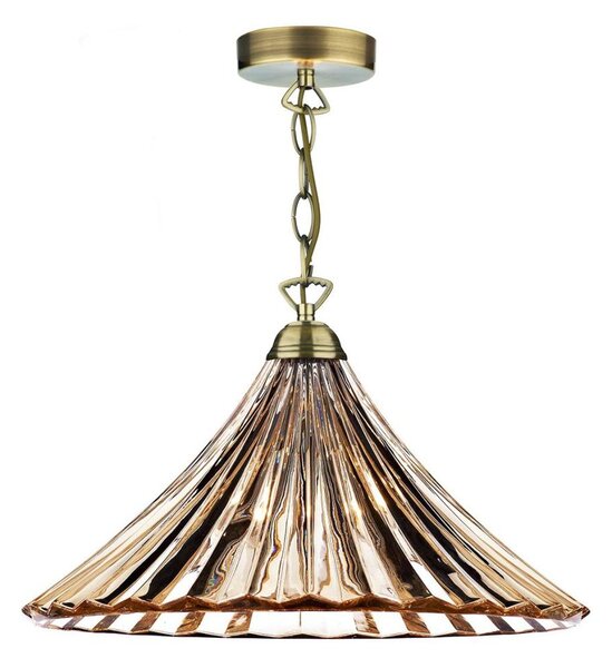 Daar Lighting ARD866 - Полилей с верига ARDECHE 1xE27/60W/230V месинг/опушено кафяво