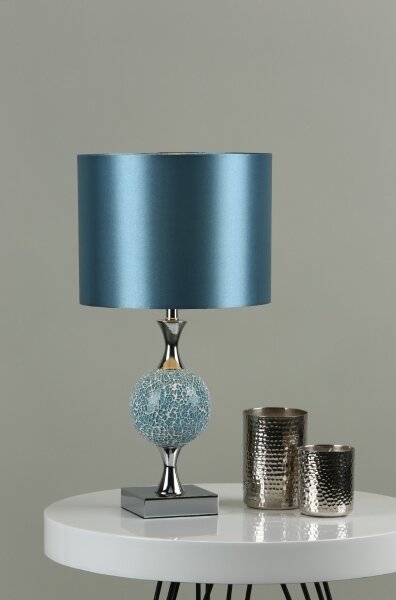 Där Lighting ELS4223 - Настолна лампа ELSA 1xE27/40W/230V синя/лъскав хром
