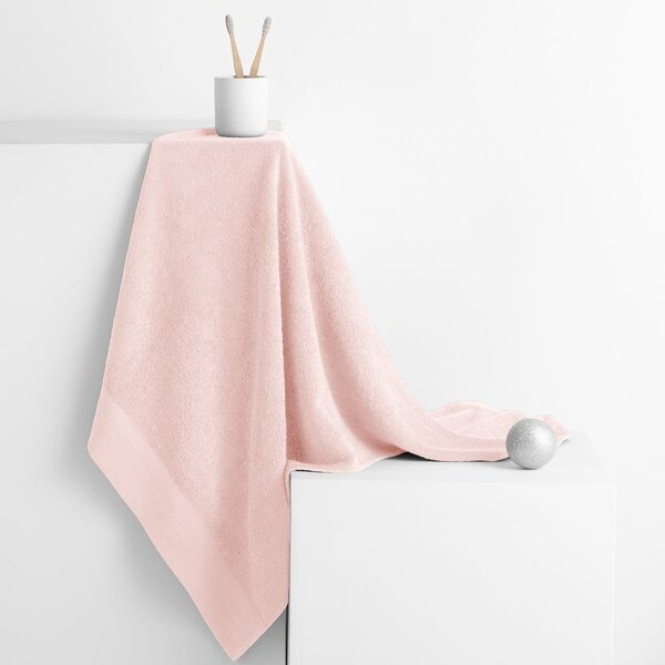 Светлорозова памучна хавлиена кърпа от тери 70x140 cm Amari – Restilo