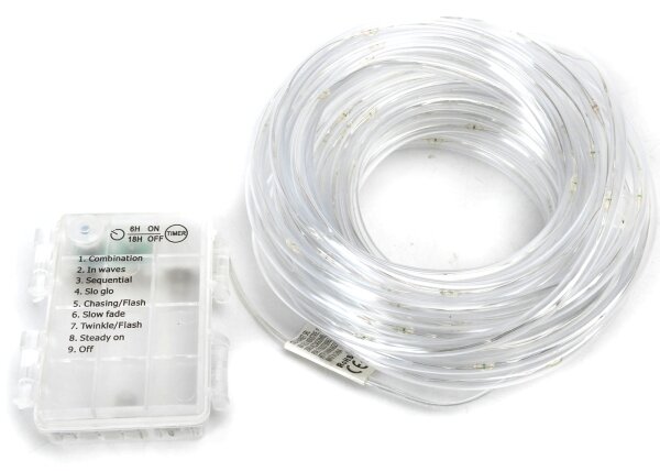 Aigostar-LED външна коледна гирлянда с 100 LED, 8 режима, 3xAA, 10,3m, IP44, многоцветна