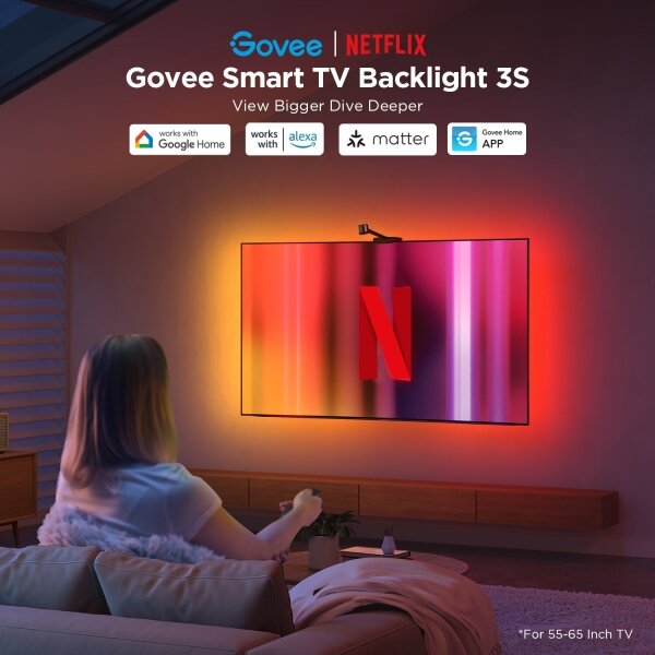 Govee - Backlight 3S Netflix TV 55-65" SMART LED подсветка RGBICW Wi-Fi + д.у