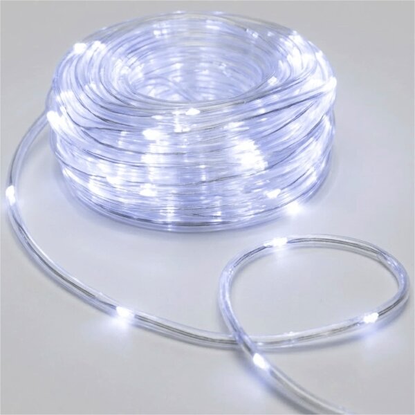 Aigostar - външна LED коледна гирлянда 100xLED/8 режима 3xAA 10,3m IP44 студено бяла