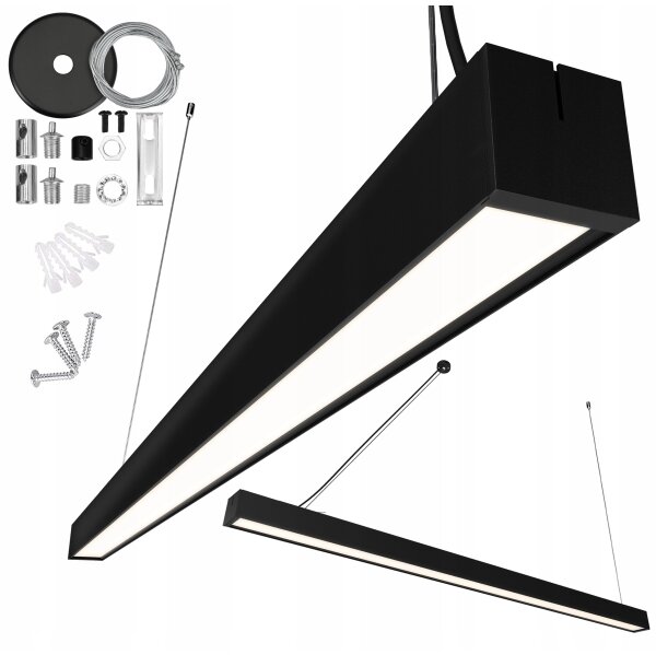 LED полилей на кабел LED/44W/230V 6000K 120 см черен