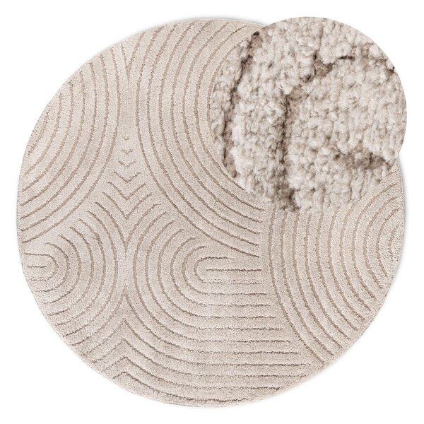 Бежов кръгъл килим ø 160 cm Panglao New York Taupe – Elle Decoration