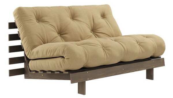 Разтегателен диван в бежово и горчица 140 cm Roots - Karup Design