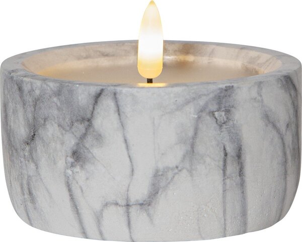 LED свещ от сив и бял бетон, височина 7,5 см Flamme Marble - Star Trading