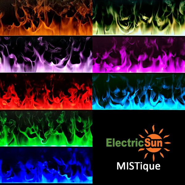 Вградена 3D електрическа камина с водна пара, Led, с приложение, ElectricSun MISTique ГОЛЯМ 150 см